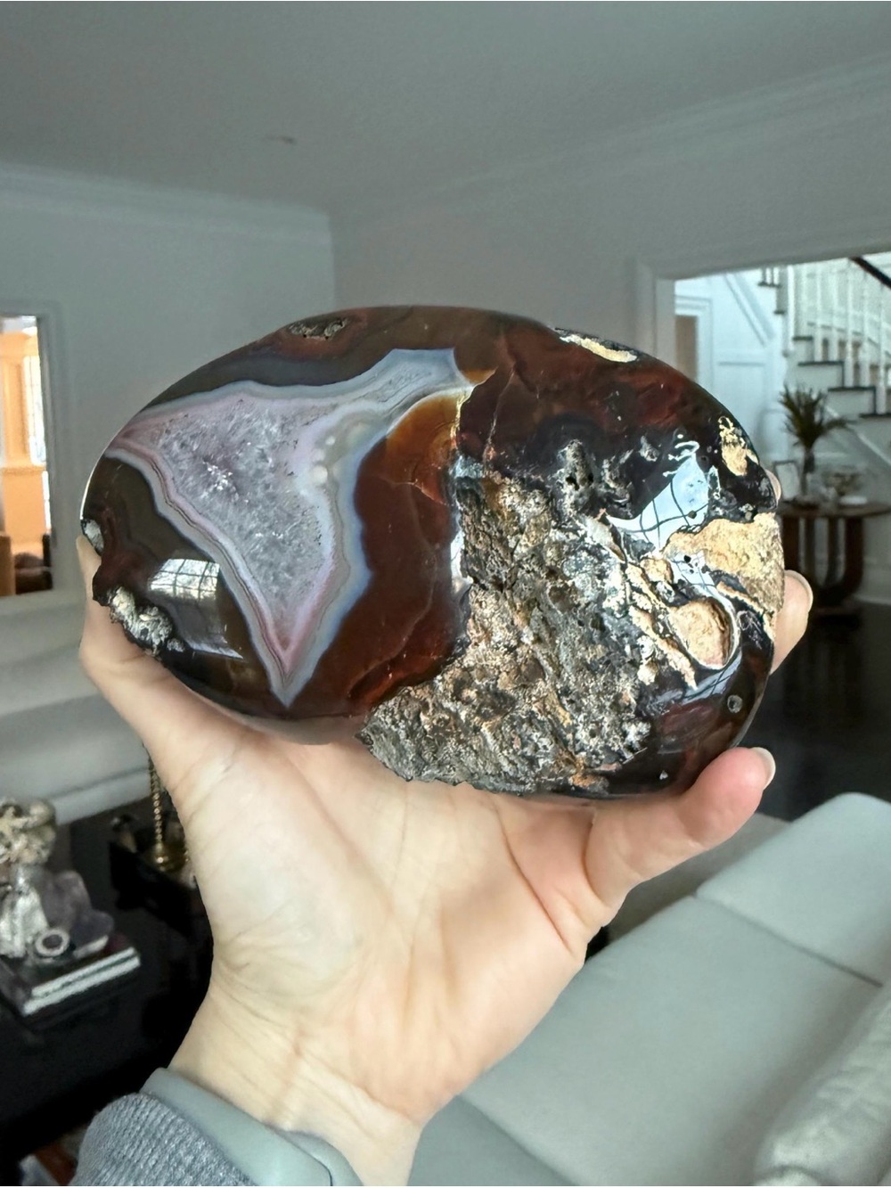 Unique Polished Agate and Crystal Specimen - Picture 7 of 8